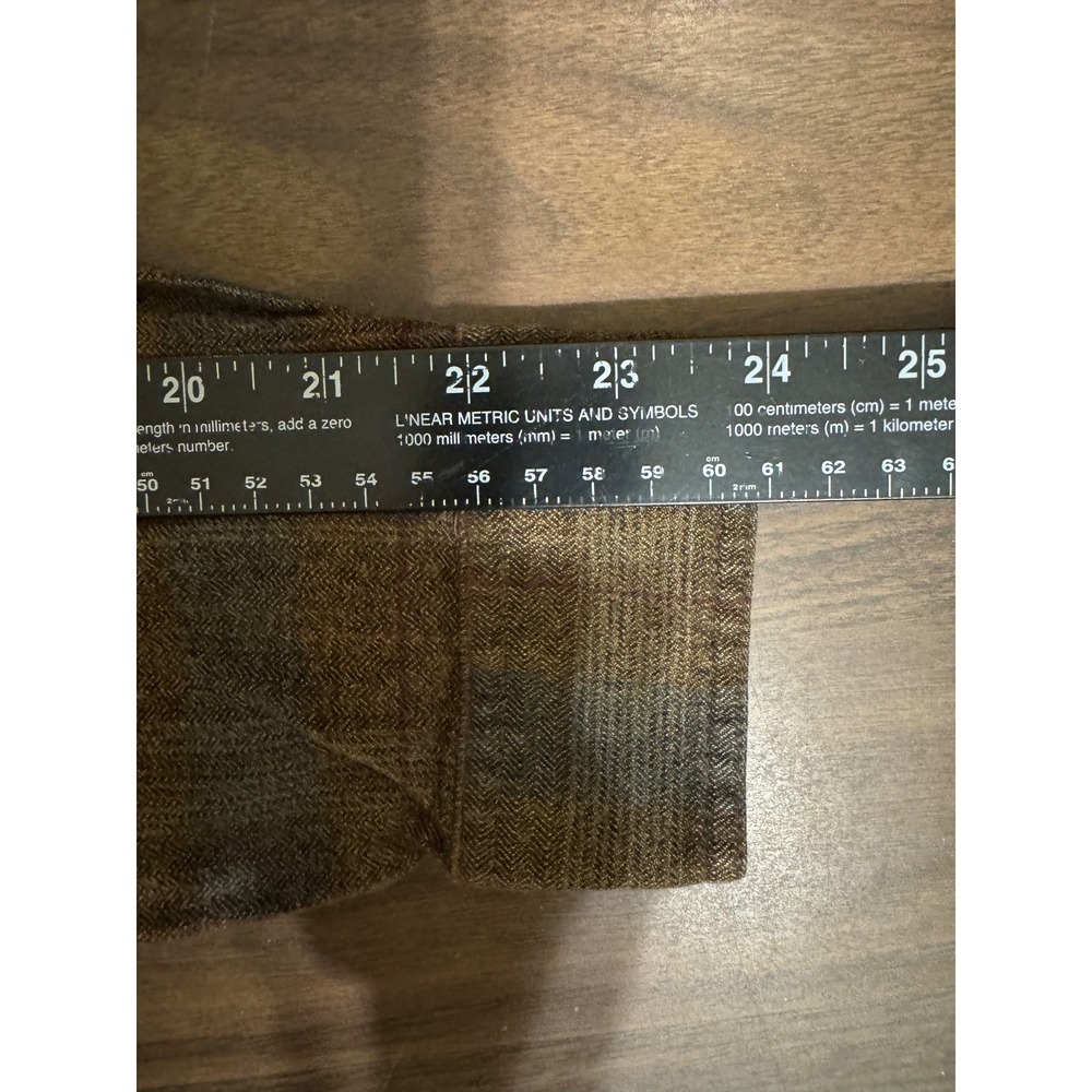 Morgan Creek Outfitters Mens XL Brown Plaid Herringbone Cotton Rayon Shirt L/S - Picture 10 of 12